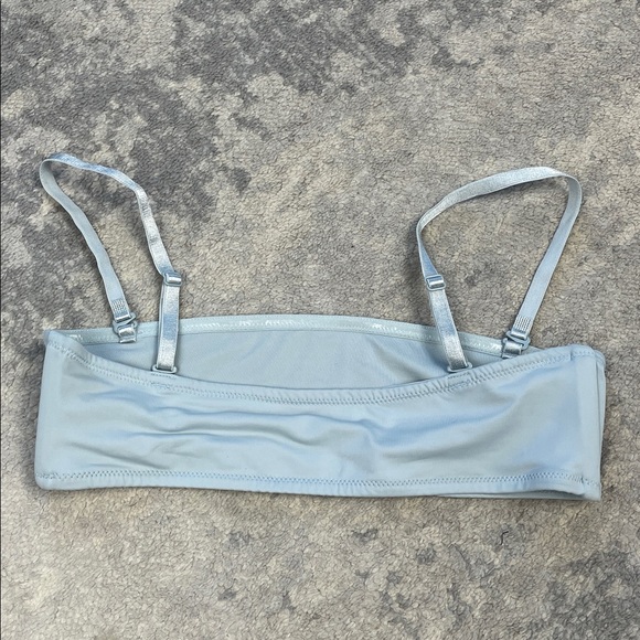 New Skims Micro Bandeau Bikini Top Swim Faded Denim Blue Sz S - Picture 7 of 9